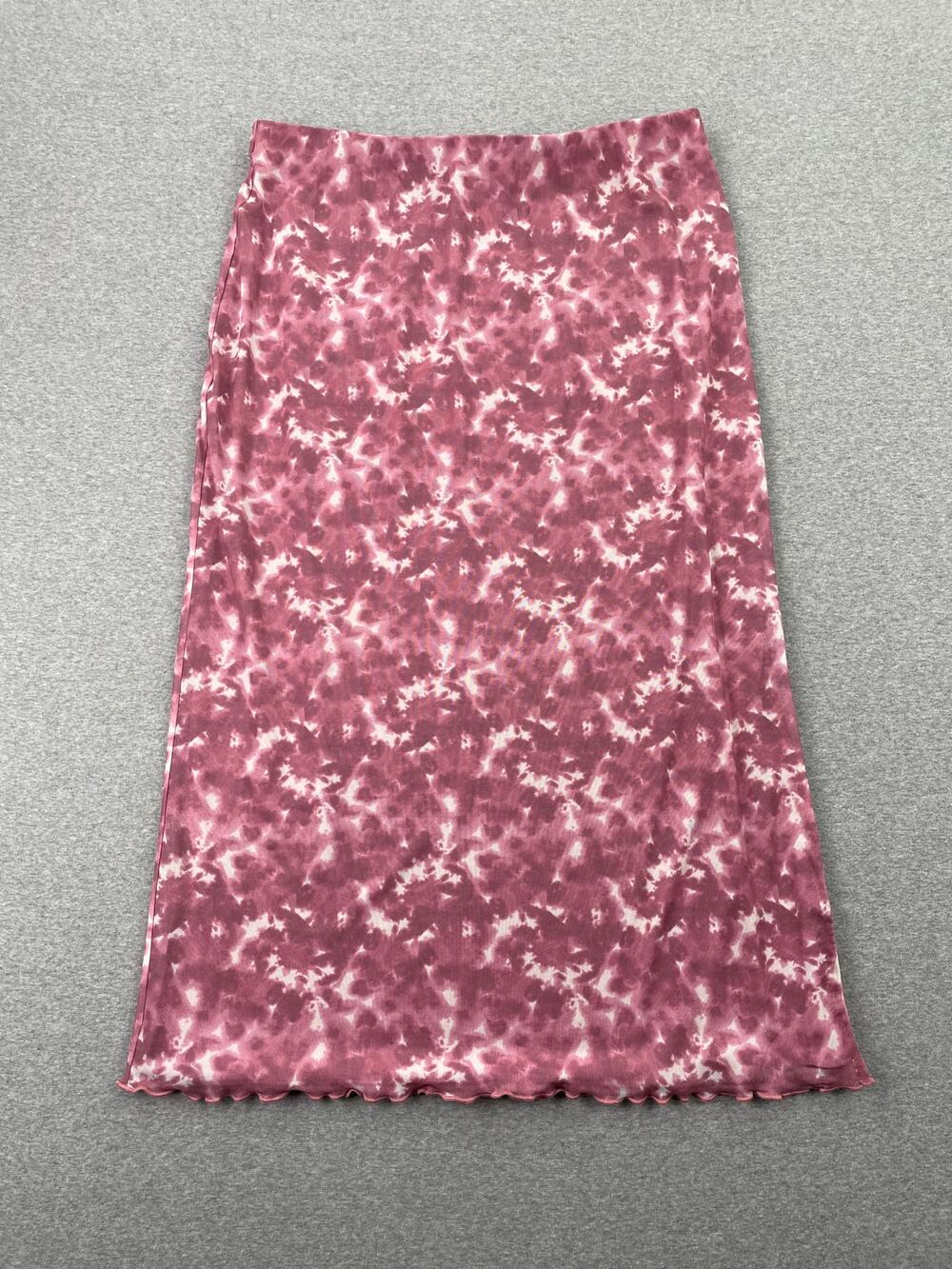 Urban Social Nordstrom Skirt Womens L Pink Ditsy Mesh Side Slit Abstract Artsy